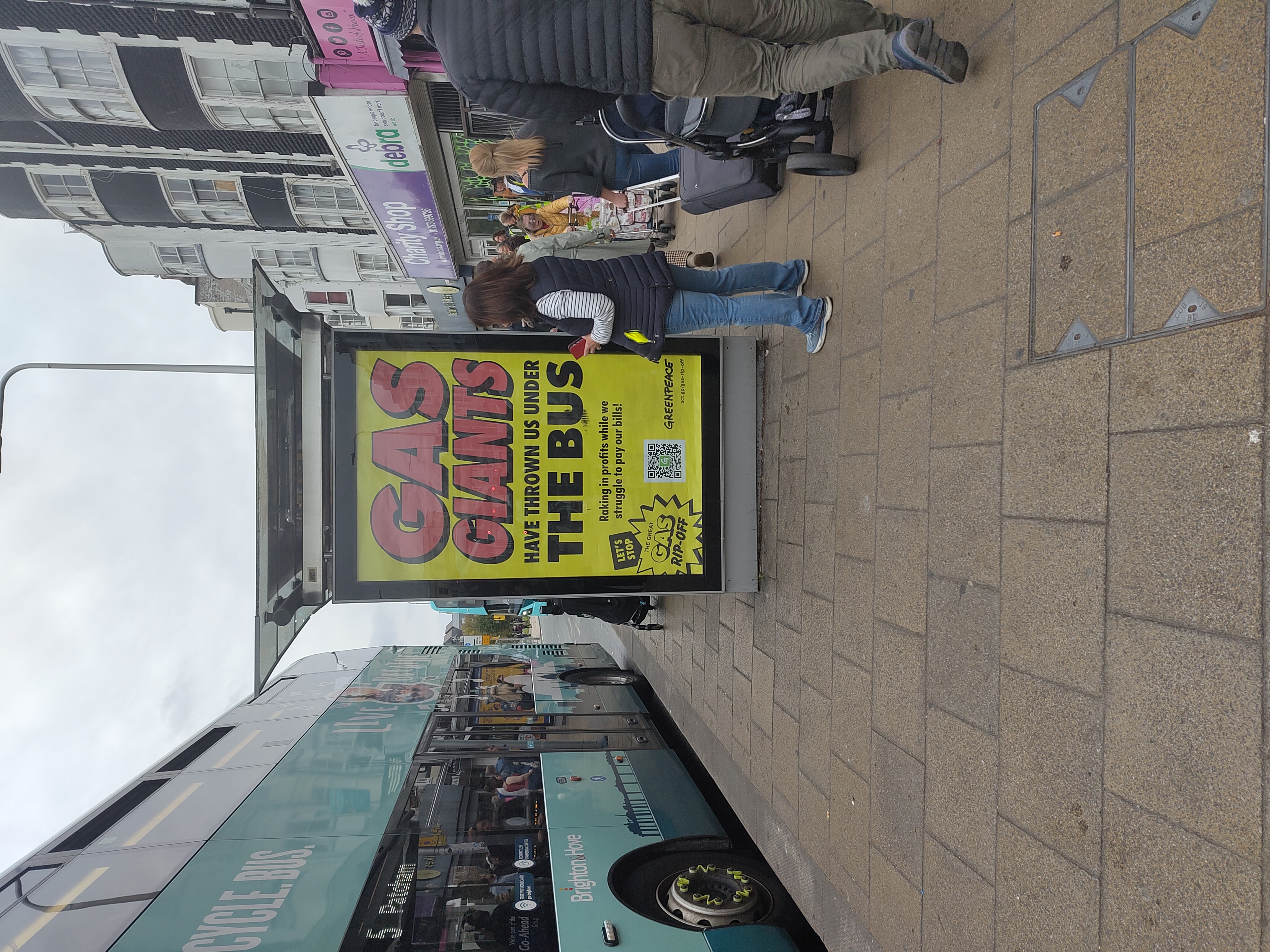 Greenpeace Event: The Great Gas Rip Off stall in Eastbourne